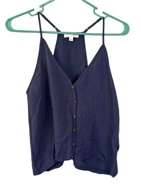 3/$20 Beceel Dark Blue Spaghetti Strap Crop Top